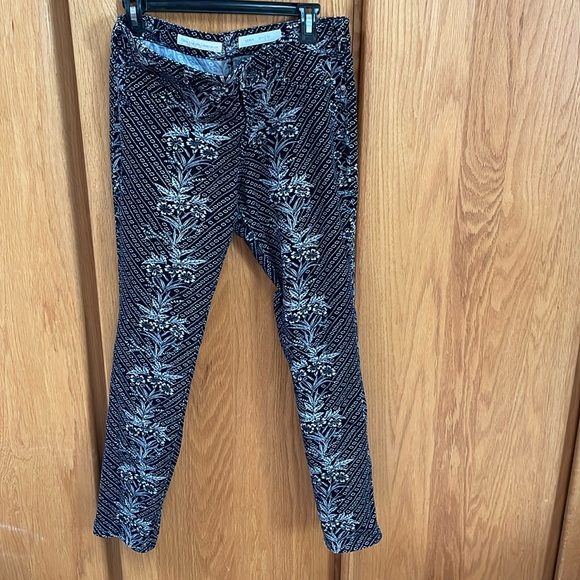 Anthropologie Pilcro Serif Mid Rise Floral Corduroy Skinny Pants Leggings 31 - Picture 5 of 8